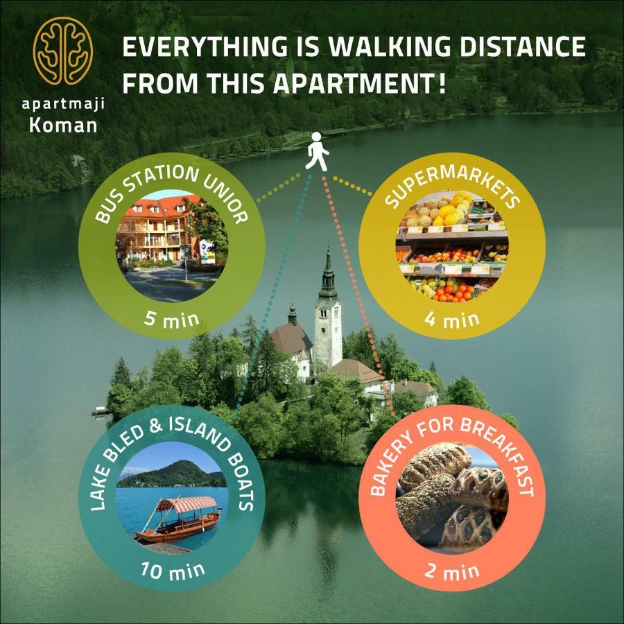 Apartmaji Koman Блед Екстер'єр фото